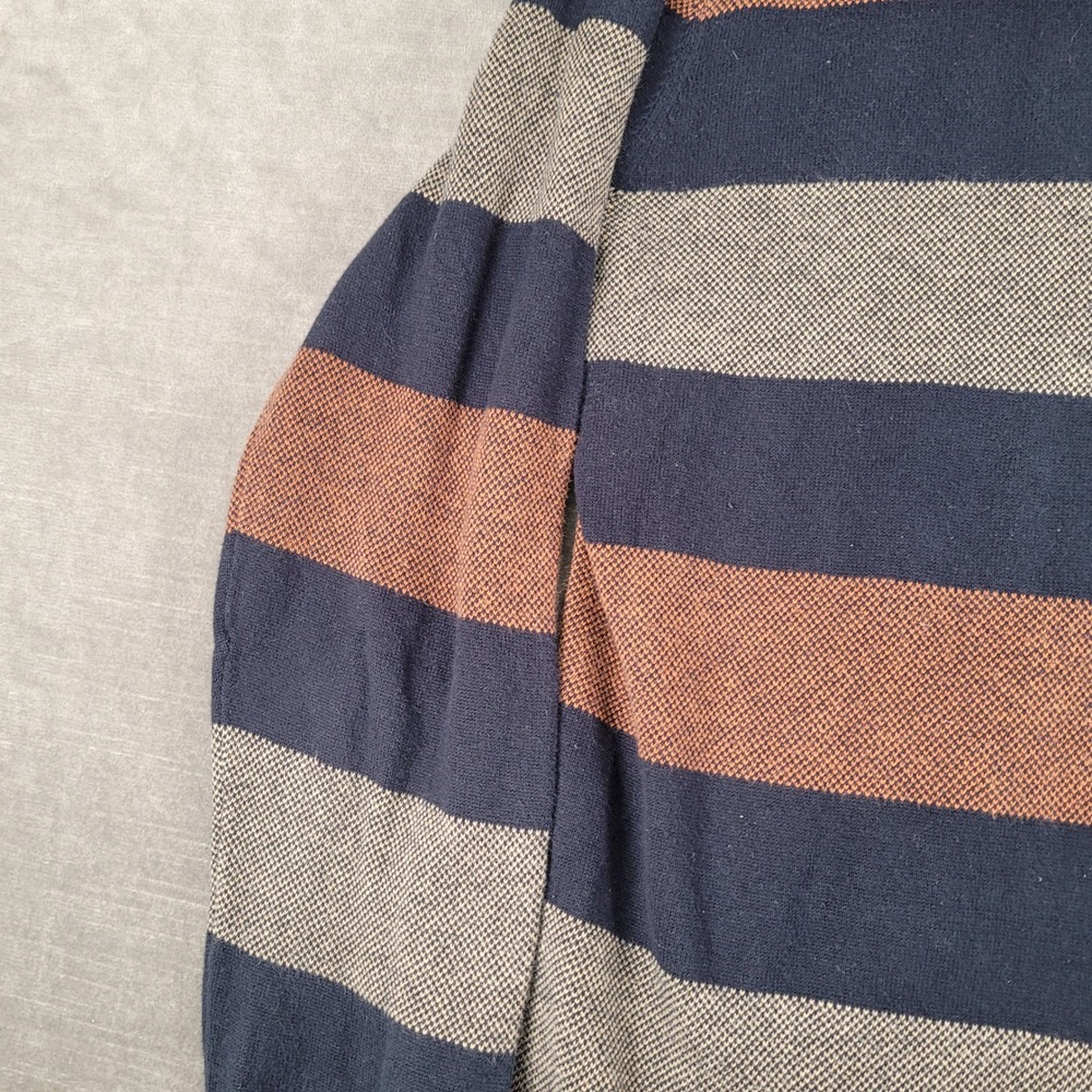 Refectory Striped Mock Neck Pullover Sweater British Inspired Mens Medium - Picture 5 of 12